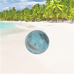 2801196026 Sfera di Larimar, 3,8 cm, unico 026 | Gemme Schreier, pietre curative e gioielli
