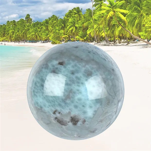 Esfera de Larimar, 8,2 cm, única 040 | Marco Schreier