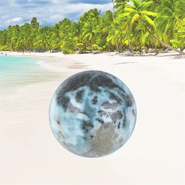 Kugel Larimar, 6,3cm, Unikat 047 | Großhändler Edelsteine, Heilsteine & Schmuck