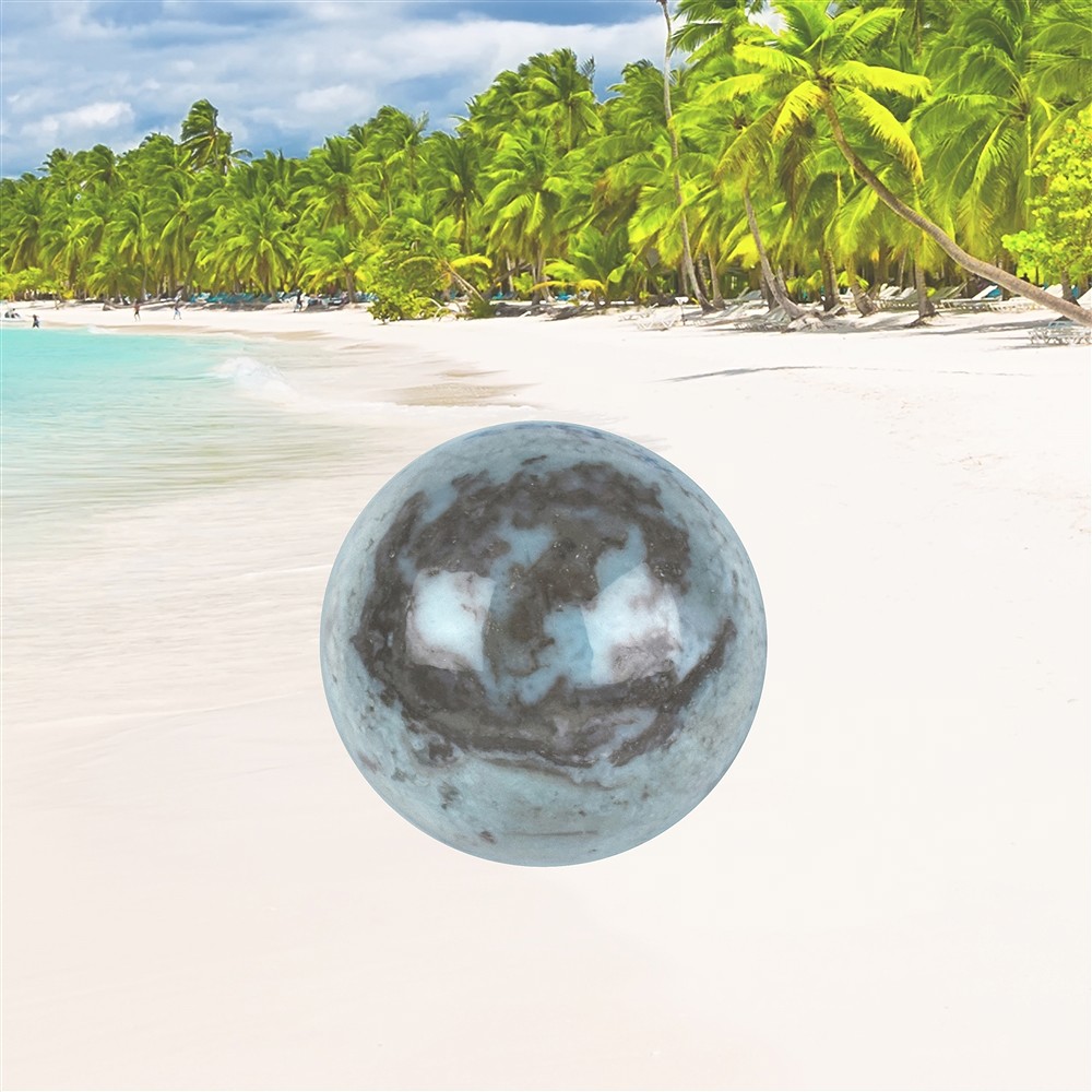 Sfera di Larimar, 5,5 cm, unico 053 | Gemme Schreier, pietre curative e gioielli