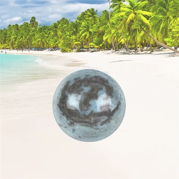 Sfera di Larimar, 5,5 cm, unico 053 | Gemme Schreier, pietre curative e gioielli