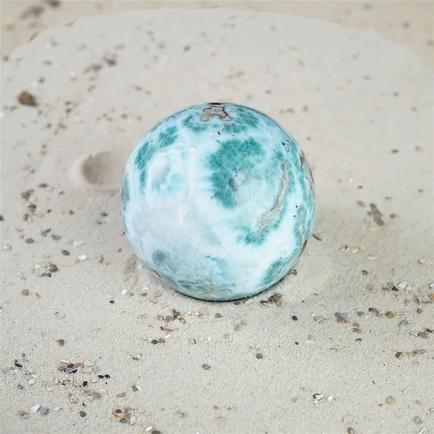 Kugel Larimar, 5,8cm, Unikat 066 | Großhändler Edelsteine, Heilsteine & Schmuck