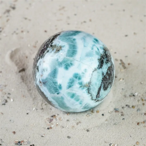 Sfera di Larimar, 6,6 cm, pezzo unico 069 | grossista gemme e pietre curative