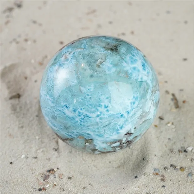 Esfera de Larimar, 6,0cm, pieza única 072 | Marco Schreier