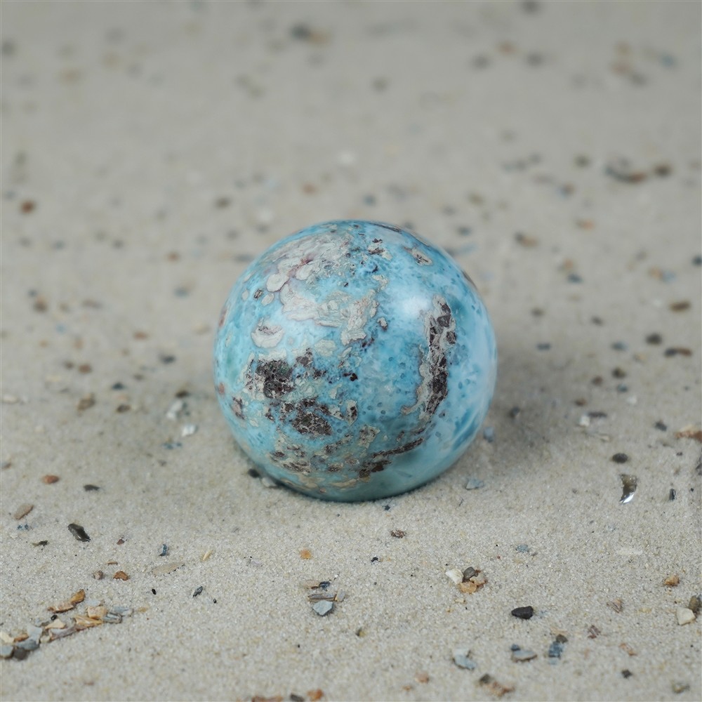 Esfera de Larimar, 3,9 cm, pieza única 084 | Marco Schreier