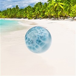 2801196111 Kugel Larimar, 2,9cm, Unikat 111 | Großhändler Edelsteine, Heilsteine & Schmuck