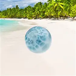 2801196111 Sfera di Larimar, 2,9 cm, unica 111 | Gemme Schreier, pietre curative e gioielli