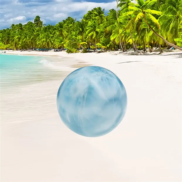 Sfera di Larimar, 3,1 cm, unico 112 | Gemme Schreier, pietre curative e gioielli