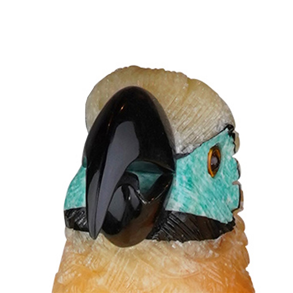 Gravur Papagei Orangencalcit Unikat 039, 51cm | Edelsteine, Heilsteine & Schmuck