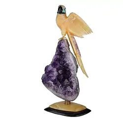 2802000039 Engraving parrot orange calcite unique 039, 51cm | Marco Schreier