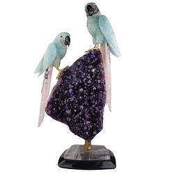 2802000042 Grabado loros Aguamarina único 042, 54cm | Marco Schreier