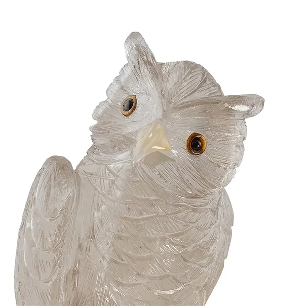 Gravur Papagei Bergkristall Unikat 046, 30cm | Edelsteine, Heilsteine & Schmuck