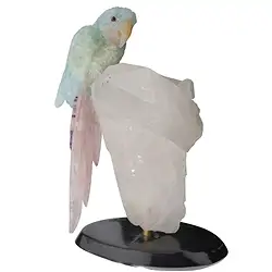 2802000049 Gravur Papagei Aquamarin Unikat 049, 21cm | GH Edelsteine, Heilsteine & Schmuck