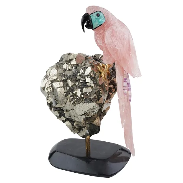Grabado loro Cuarzo rosa único 059, 26cm | Marco Schreier