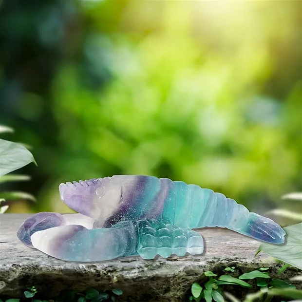 Engraving lobster fluorite unique 013 | wholesale gems, healing stones & jewelry