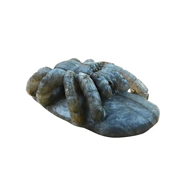 Gravur Spinne, Labradorit, 9 x 4,7cm, Unikat 009 | Marco Schreier