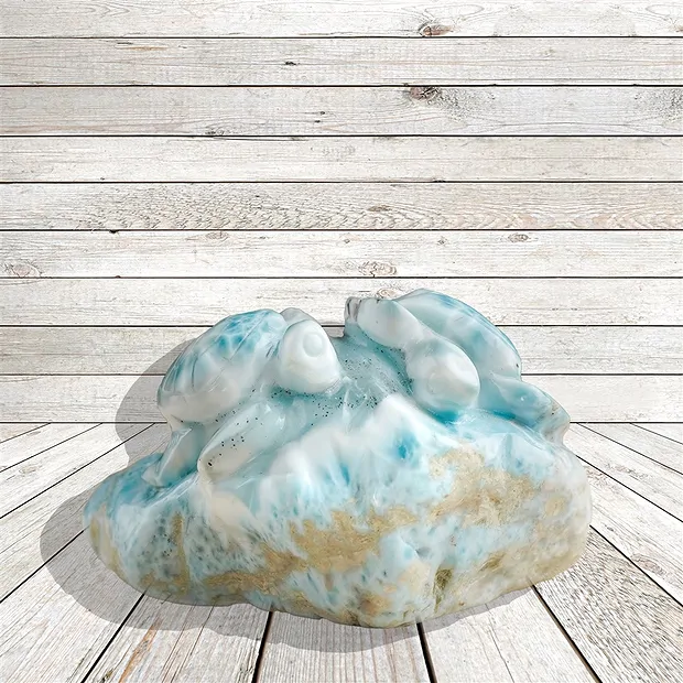 Larimar turtle, 8.0 cm, unique 056 | wholesaler gems, healing stones & jewelry
