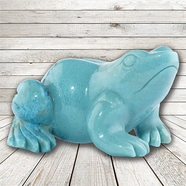 Engraving Larimar frog unique 060 | wholesaler gems, healing stones & jewelry