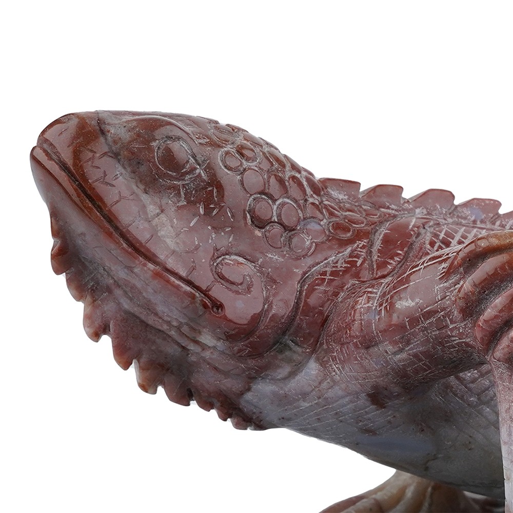 Engraving iguanas, Sardonyx 7 x 20cm, unique 002 | Marco Schreier