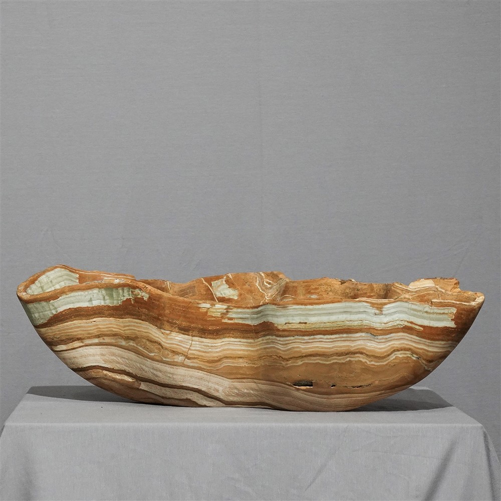 Schale  Onyx-Marmor 64 x 40 x 18cm Unikat 036  | Marco Schreier