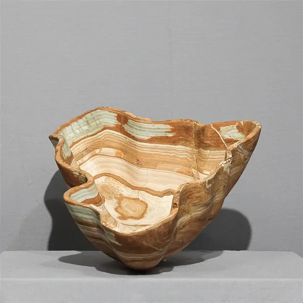Schale  Onyx-Marmor 64 x 40 x 18cm Unikat 036  | Marco Schreier