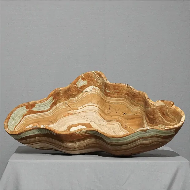 Schale  Onyx-Marmor 64 x 40 x 18cm Unikat 036  | Marco Schreier