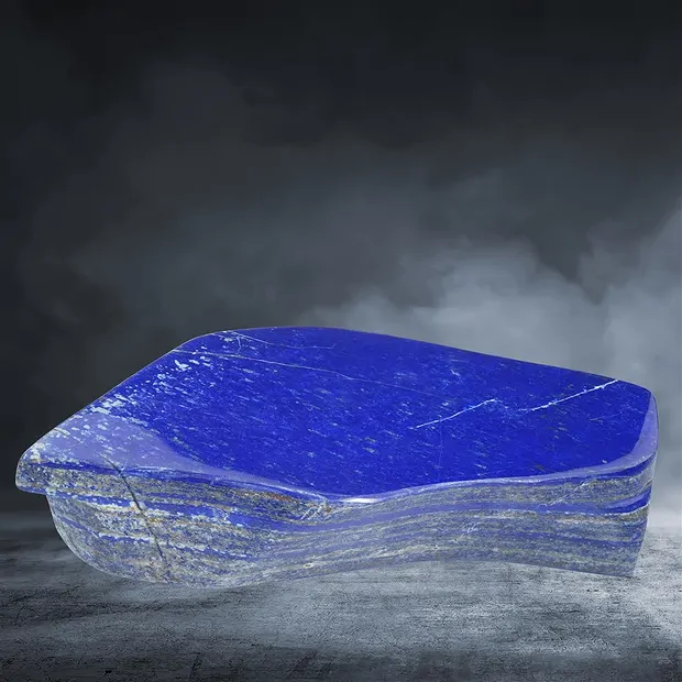 One side polished piece Lapis Lazuli, 21 x 10.5 cm, unique 007 | Marco Schreier