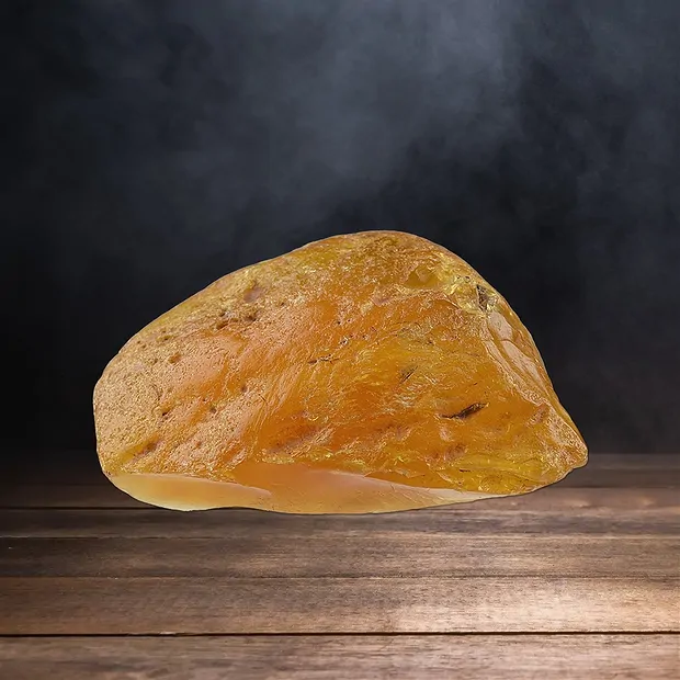 One side polished piece Amber (natural), 08,5cm unique 001 | Marco Schreier