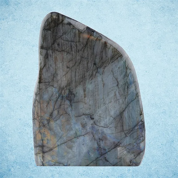 One side polished piece of labradorite, 22 x 16 cm, unique 012 | Marco Schreier