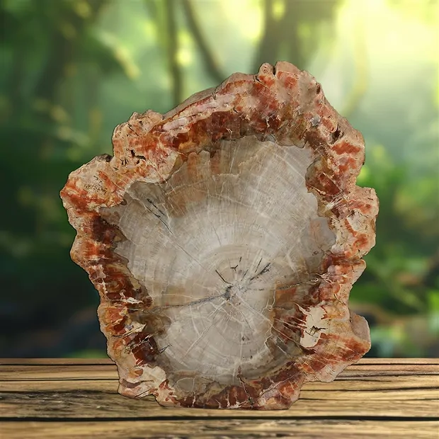 Anschliff versteinertes Holz, 25 x 23cm, Unikat 017 | Marco Schreier