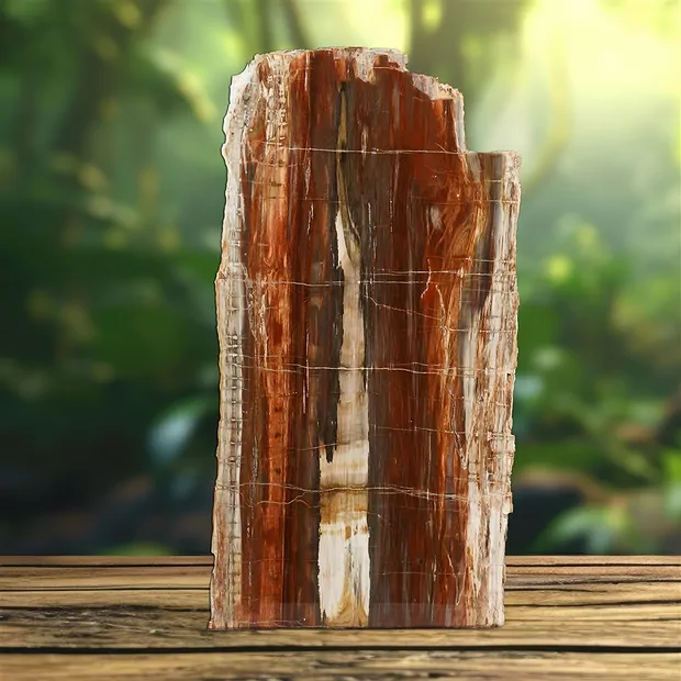 Anschliff versteinertes Holz, 36 x 18cm, Unikat 019 | Marco Schreier