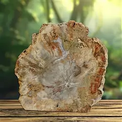 2804187022 One side polished piece Petrified Wood, 22 x 17cm, unique 022 | Marco Schreier