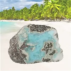 2804196010 One side polished piece Larimar, 8,0 x 5,5cm, unique 010 | Marco Schreier