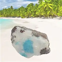 2804196011 Pièces polies d'un côté Larimar, 7,0 x 3,5cm, Pièces uniques 011 | Marco Schreier