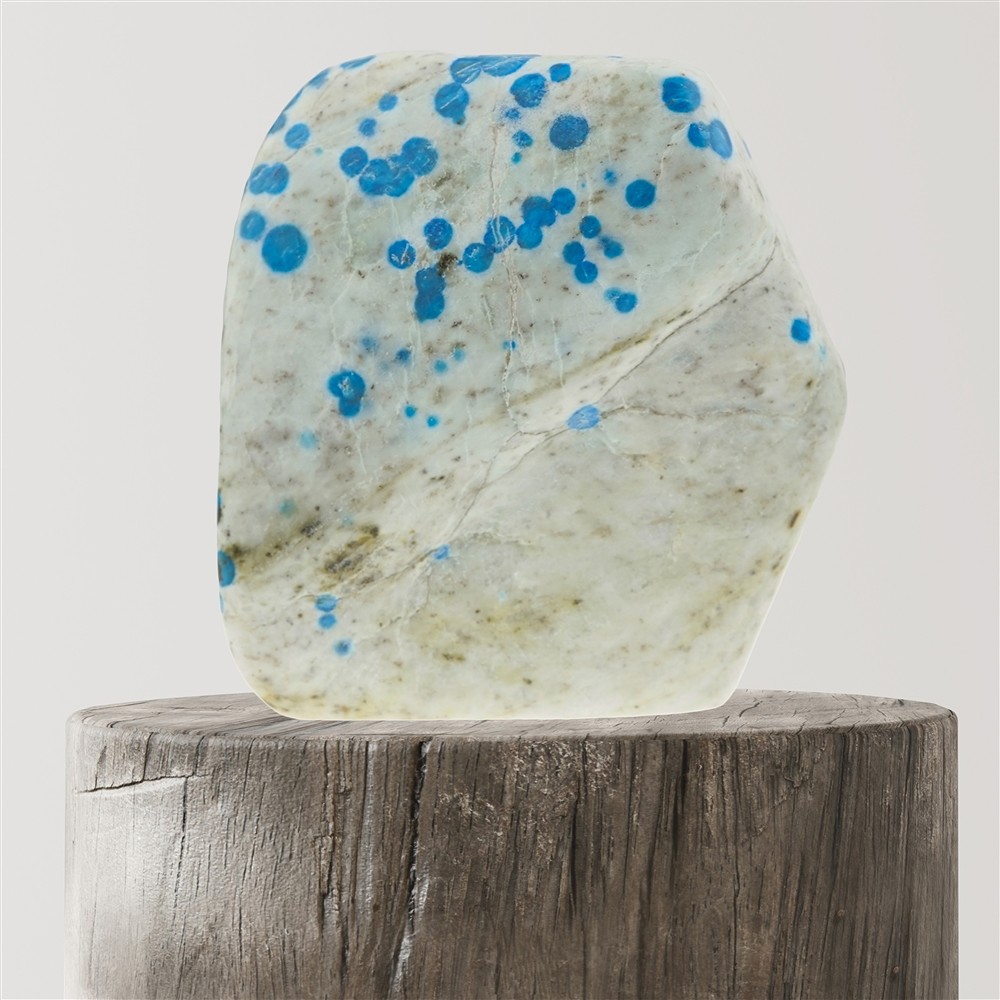 Freeform K2 (Azurite in Gneiss) unique specimen 012, 10cm | Marco Schreier