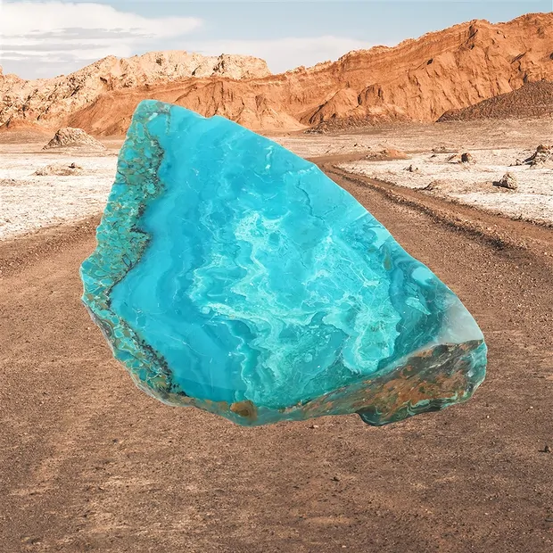 One side polished piece Atacama Opal, 6 x 8cm, unique 001 | Marco Schreier