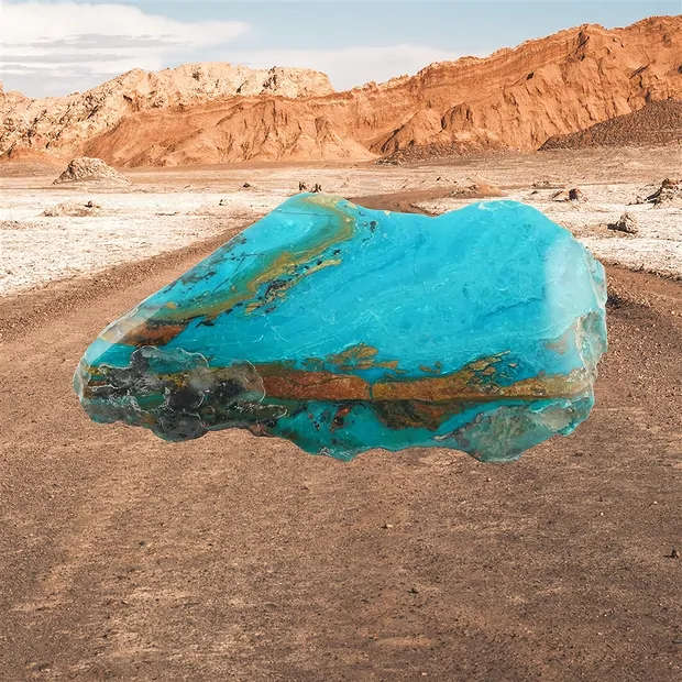 One side polished piece Atacama Opal, 8 x 4cm, unique 006 | Marco Schreier