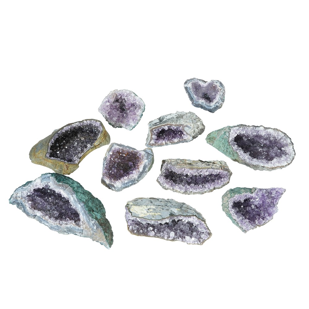 Amethyst druses unique 578 / Lot 10 (10 pc/PU) | gems, healing stones & jewelry