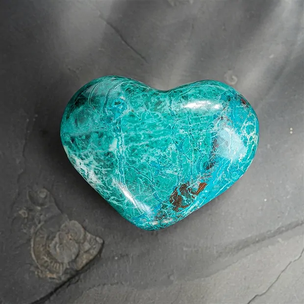 Cuore di crisocolla (stab.), 08 x 06 cm, unico 005 | Marco Schreier