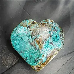 2806051009 Heart chrysocolla (stab.), 09 x 09cm, unique 009 | Marco Schreier