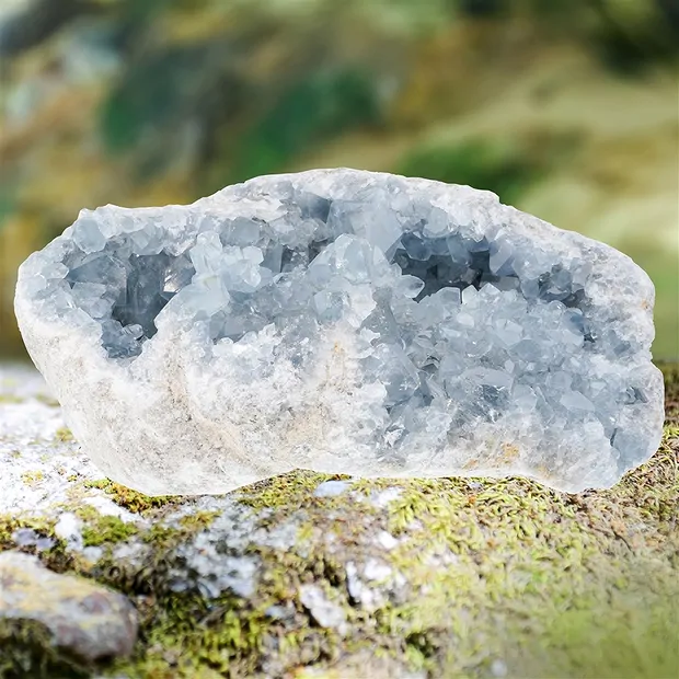 Coelestine druse unique 041, 21 x 12cm | Schreier gems, healing stones & jewelry