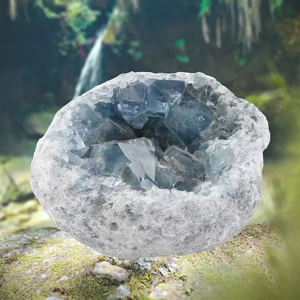 Coelestine druse unique 050, 7.5 x 15 x 13cm | wholesaler gems & healing stones