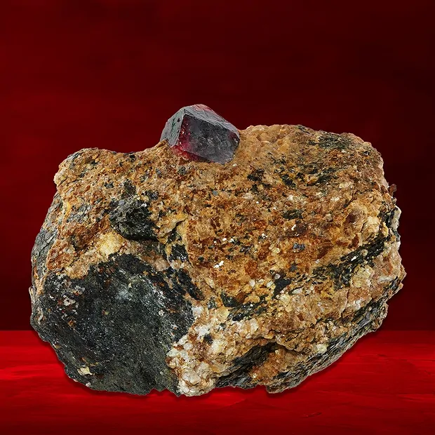 Zircon (hyacinth) on matrix unique 004 | Schreier gems, healing stones & jewelry