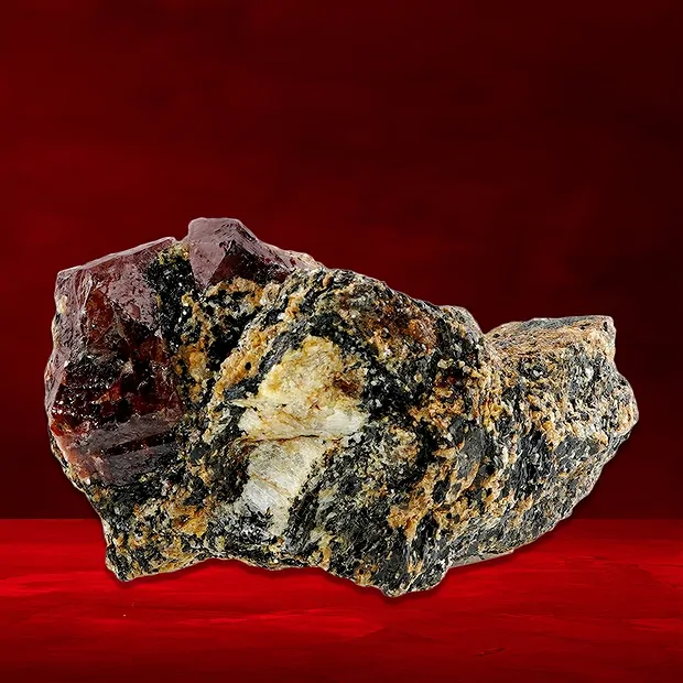 Zircon (hyacinth) on matrix unique 010 | Schreier gems, healing stones & jewelry