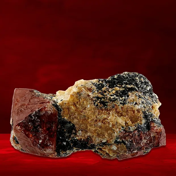 Zircone (giacinto) su matrice unica 012 | grossista gemme e pietre curative