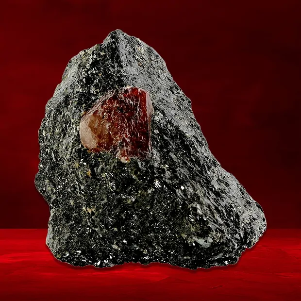 Zircone (giacinto) su matrice unica 013 | grossista gemme e pietre curative