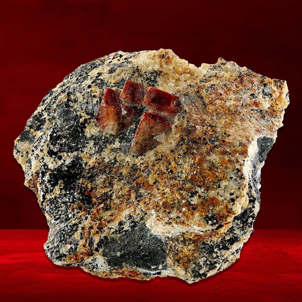 Zircone (giacinto) su matrice unica 017 | grossista gemme e pietre curative