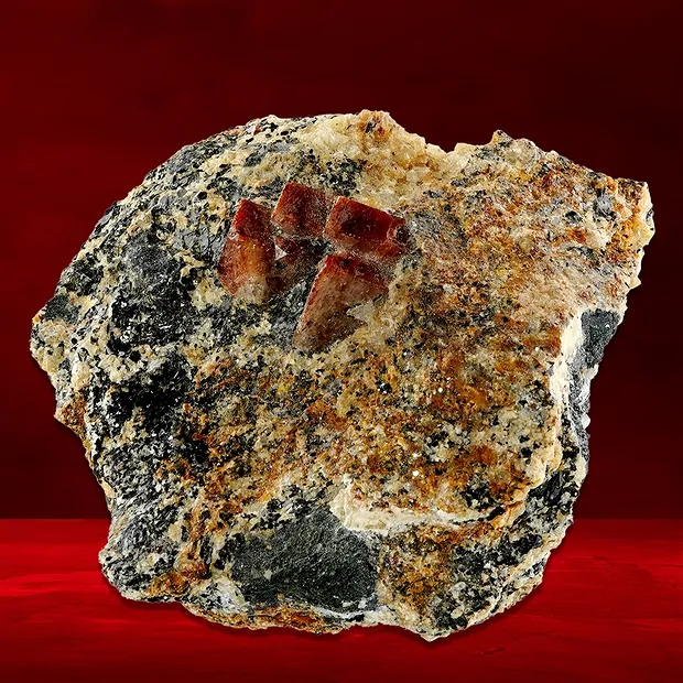 Zircon (hyacinth) on matrix unique 017 | Schreier gems, healing stones & jewelry