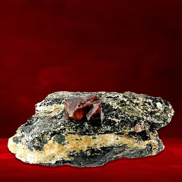 Zircon (hyacinth) on matrix unique 019 | Schreier gems, healing stones & jewelry