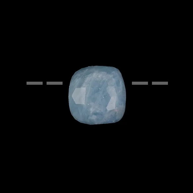 Trommelstein poliert facettiert Aquamarin gebohrt Unikat 040 | Marco Schreier